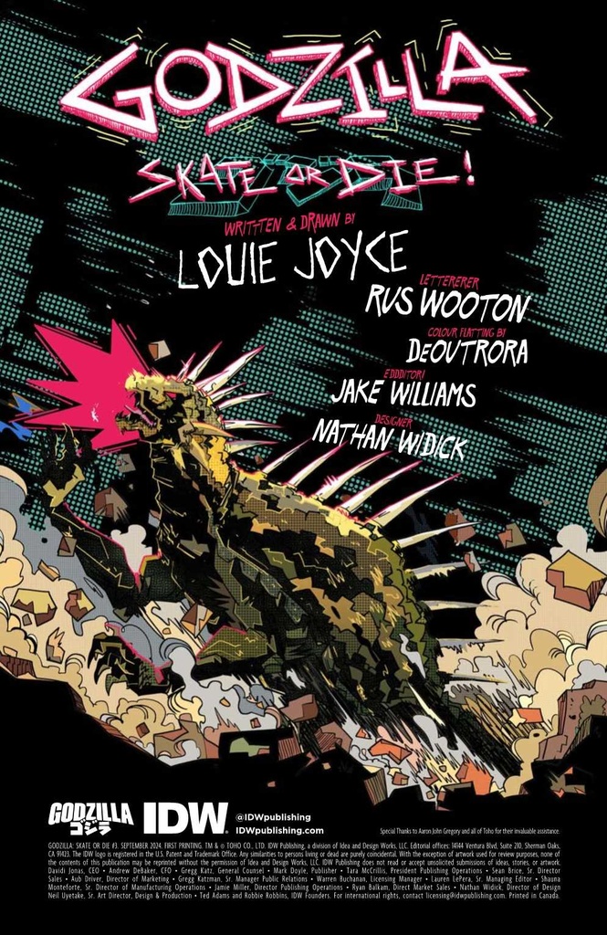 GODZILLA SKATE OR DIE #3 CVR A JOYCE
