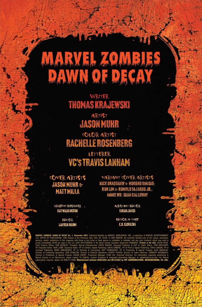 MARVEL ZOMBIES DAWN OF DECAY #1 (OF 4) GALLOWAY CONNECT VAR