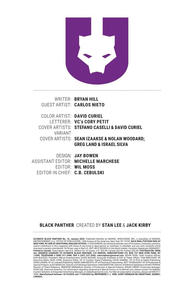 ULTIMATE BLACK PANTHER #10 SEAN IZAAKSE VAR