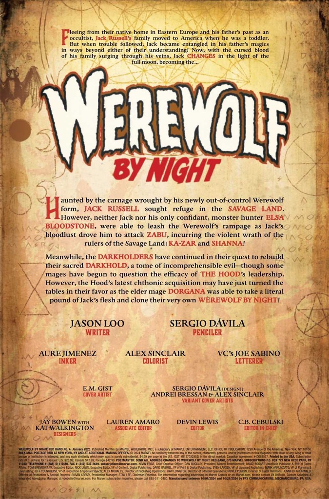 WEREWOLF BY NIGHT RED BAND #4 (POLYBAG)