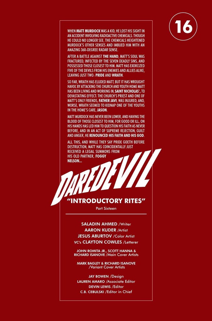 DAREDEVIL #16 CHRIS CAMPANA WINTER HOLIDAY VAR