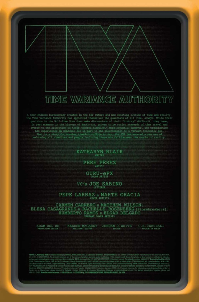 TVA #1 (OF 5) TBD ARTIST STORMBREAKERS VAR
