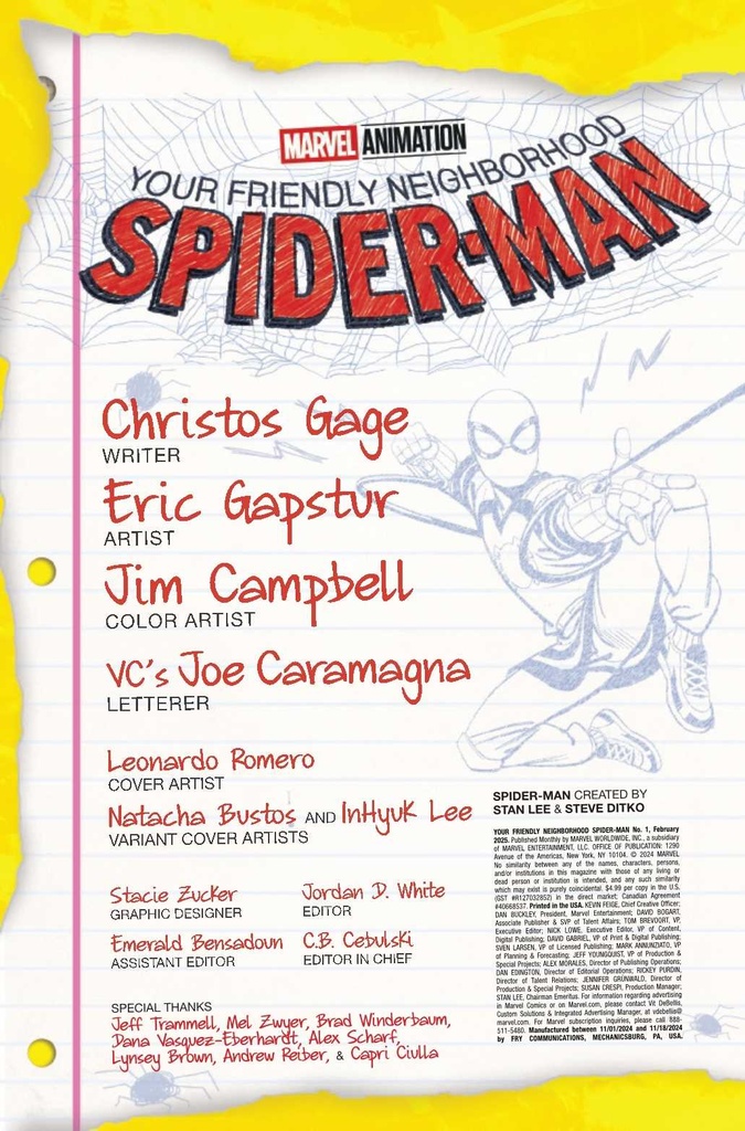 YOUR FRIENDLY NEIGHBORHOOD SPIDER-MAN #1 (OF 5) TBD VAR