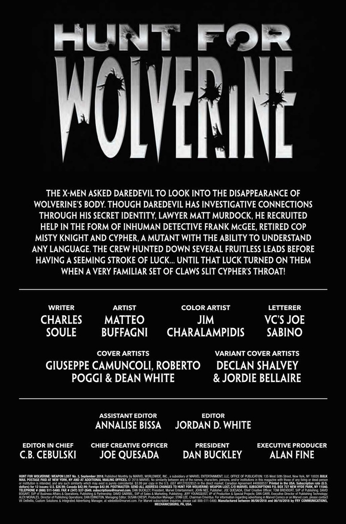 HUNT FOR WOLVERINE WEAPON LOST #3 (OF 4)