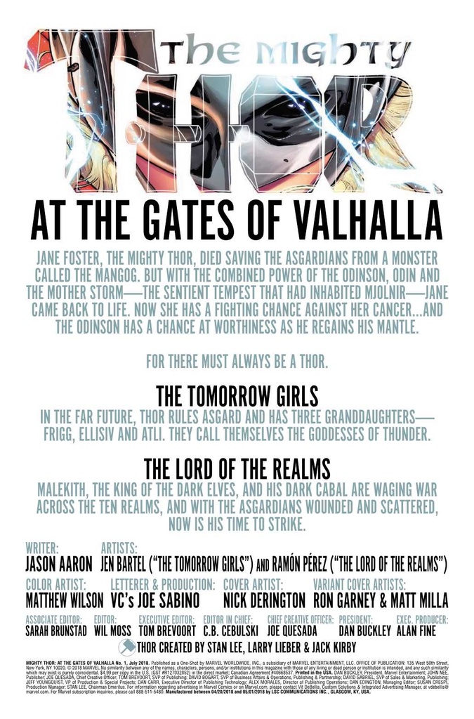 MIGHTY THOR GATES OF VALHALLA #1 (OF 1)