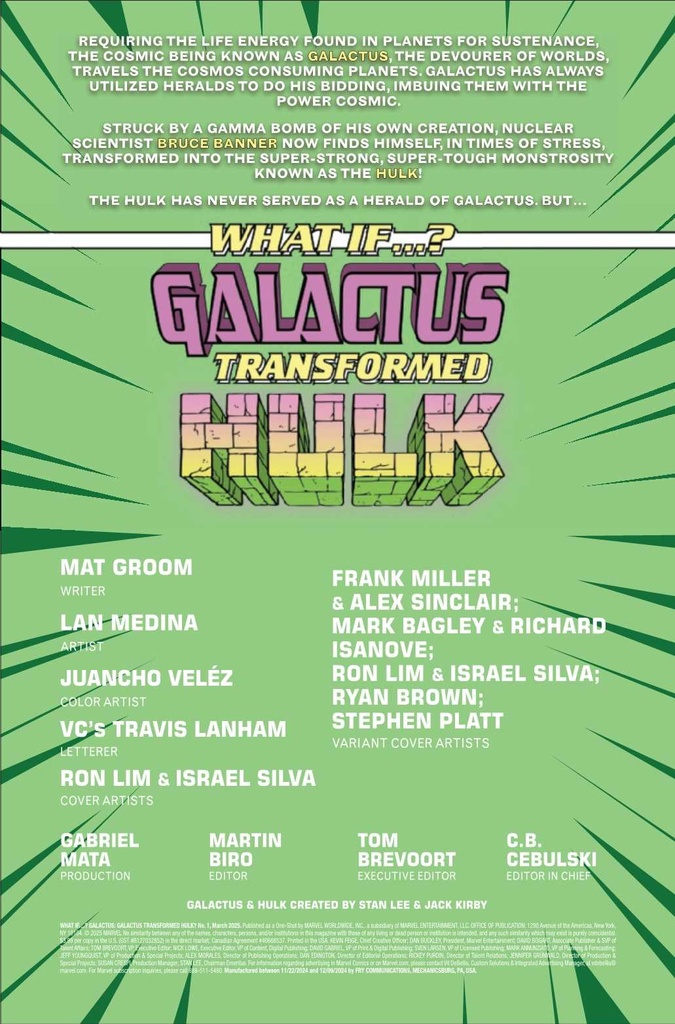 WHAT IF GALACTUS GALACTUS TRANSFORMED HULK #1