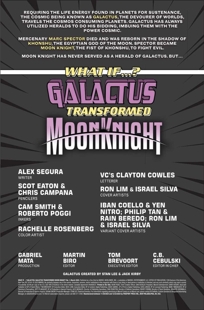WHAT IF GALACTUS TRANSFORMED MOON KNIGHT #1 HOMAGE VAR