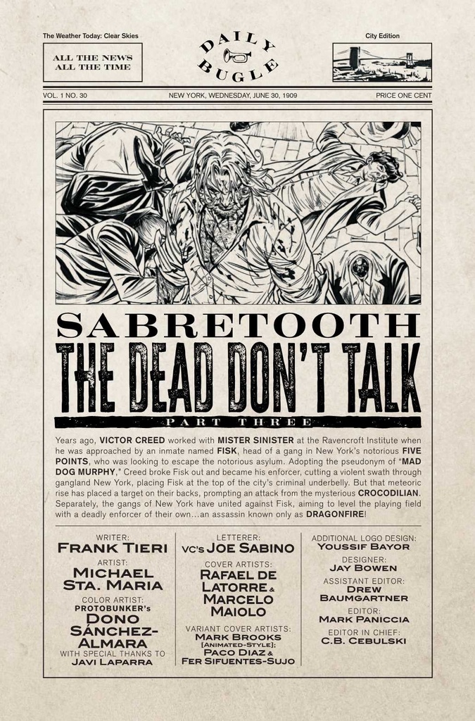 SABRETOOTH THE DEAD DONT TALK #3 (OF 5) BROOKS ANIMATED VAR