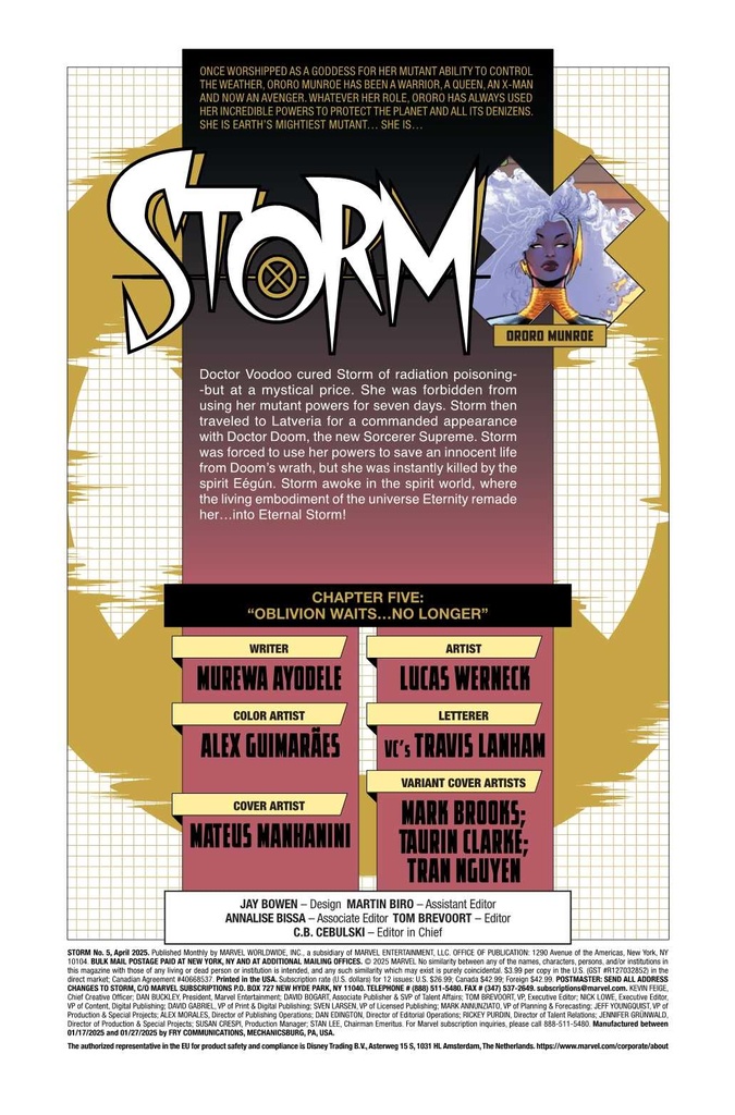 STORM #5 TAURIN CLARKE BLACK HISTORY MONTH VAR