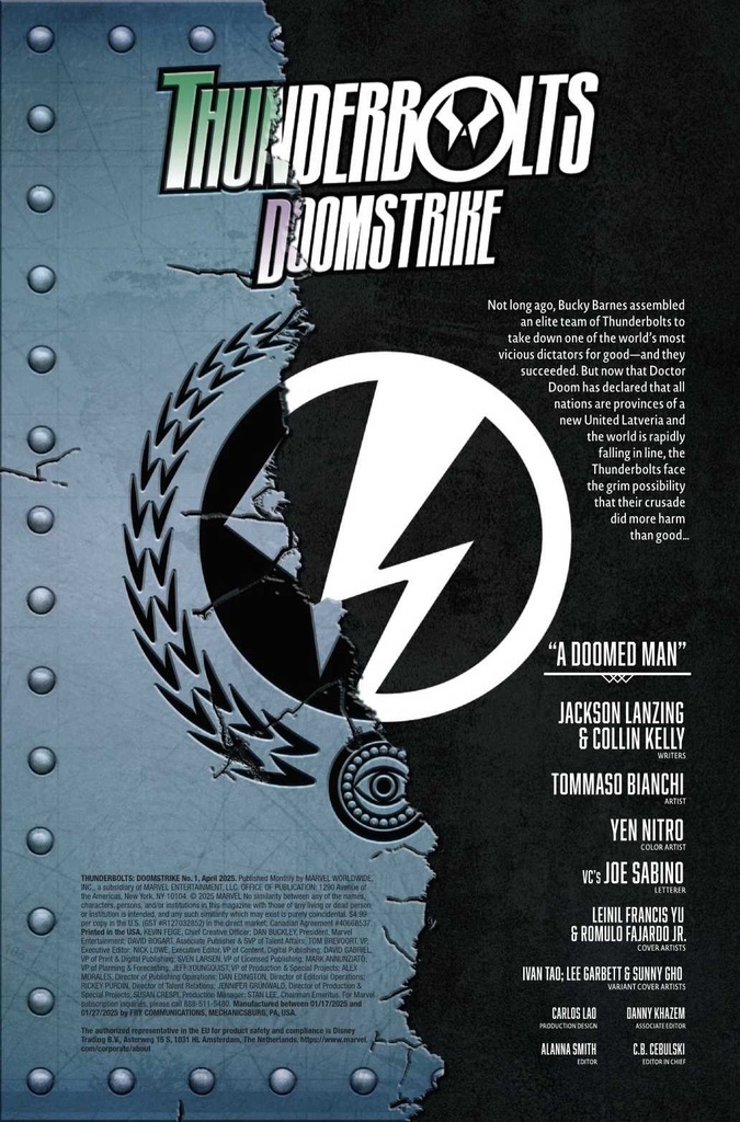 THUNDERBOLTS DOOMSTRIKE #1 (OF 5) IVAN TAO VAR