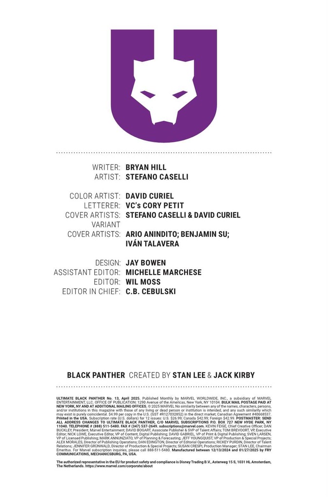 ULTIMATE BLACK PANTHER #13 ULTIMATE ONE YEAR IN FOIL VAR (Net)