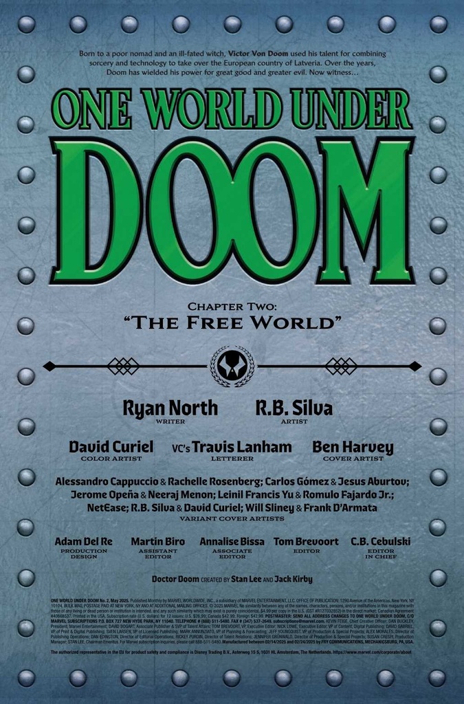 ONE WORLD UNDER DOOM #2 (OF 9) WILL SLINEY VAR