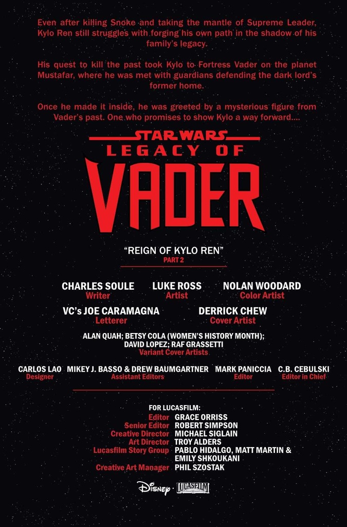 STAR WARS LEGACY OF VADER #2 ALAN QUAH VAR