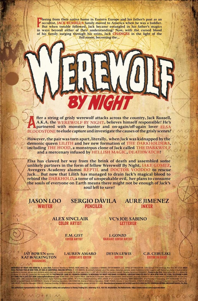 WEREWOLF BY NIGHT RED BAND #9 JONBOY MEYERS VAR (POLYBAG)