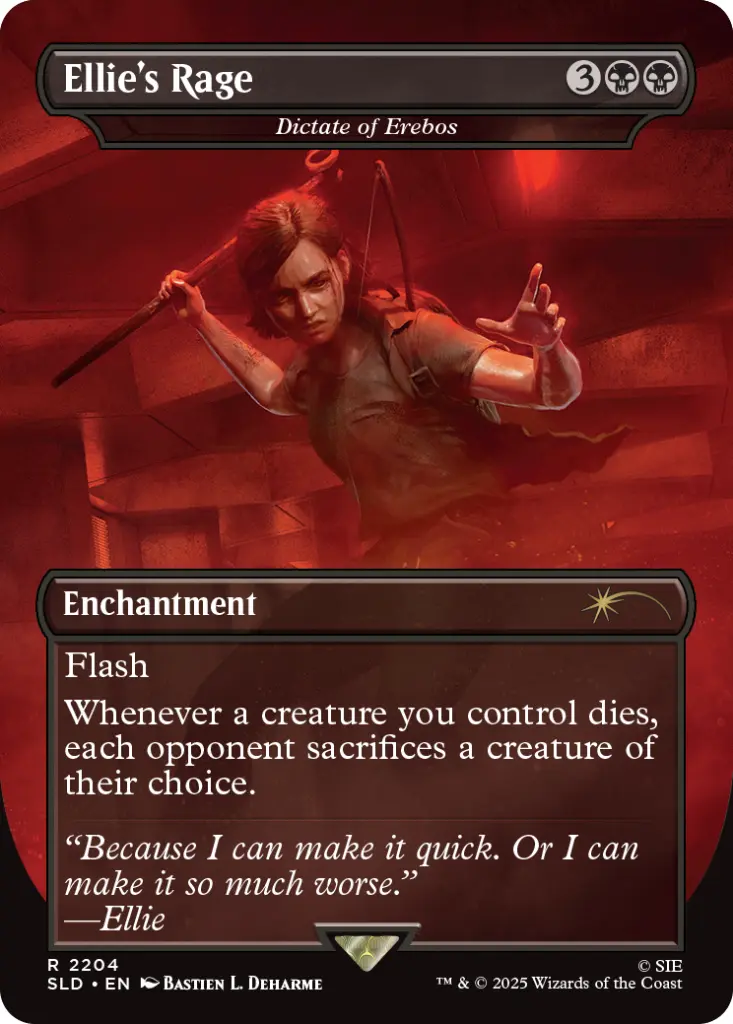 Magic: The Gathering - Secret Lair x The Last of Us: Part II (Dictate of Erebos as “Ellie’s Rage”)