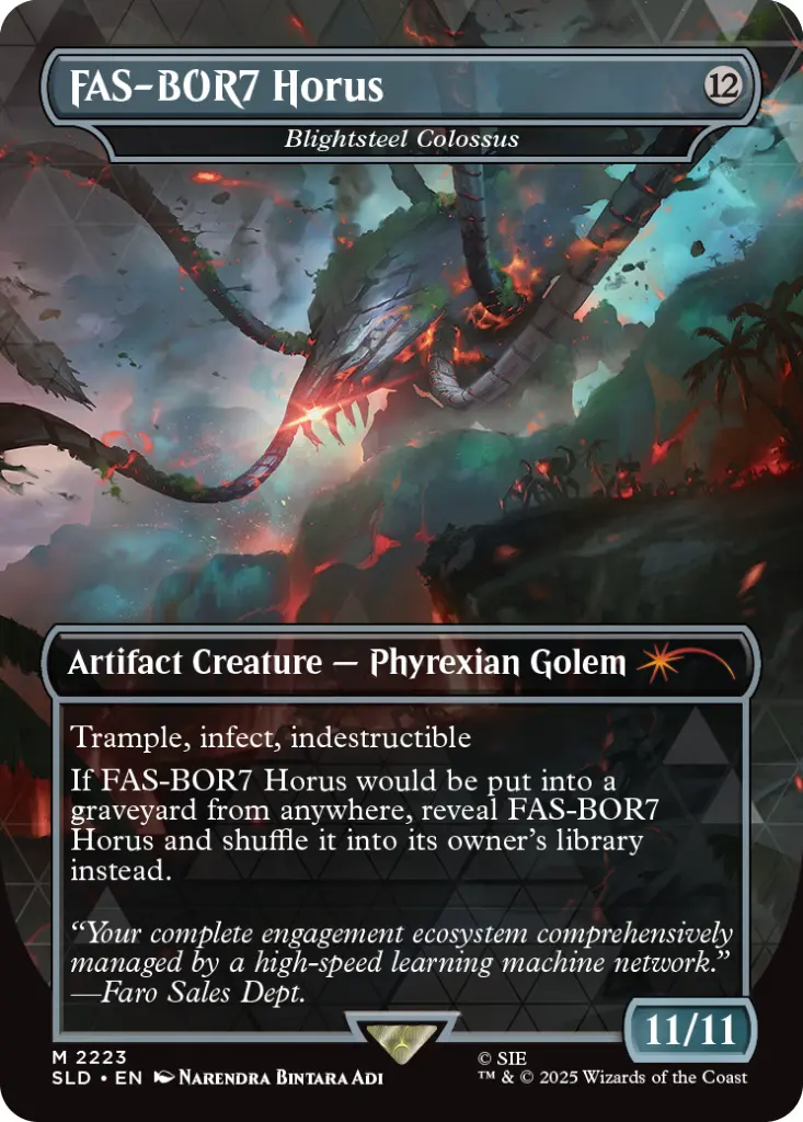 Magic: The Gathering - Secret Lair x Horizon: Into the Forbidden West (Blightsteel Colossus as “FAS-BOR7 Horus”)