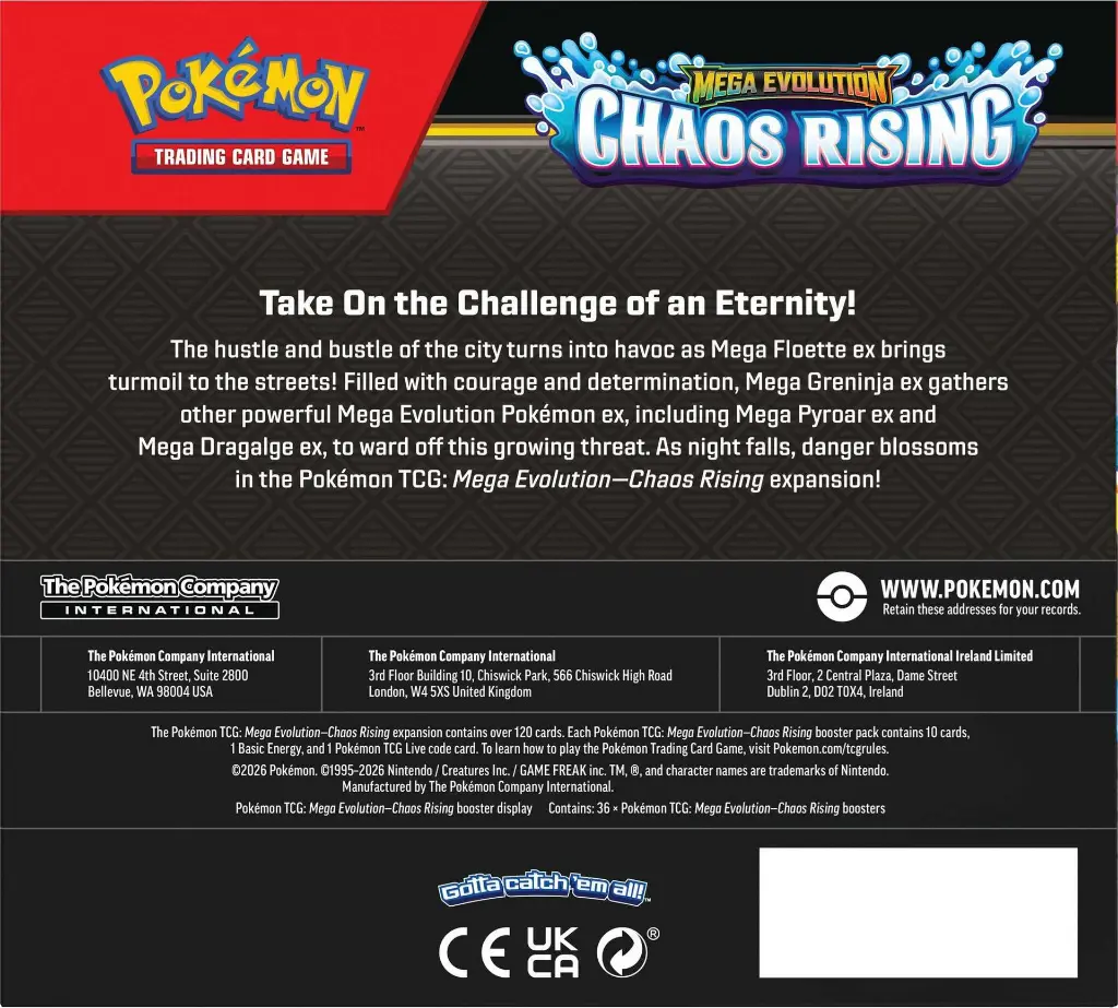 Pokémon - Mega Evolution 4: Chaos Rising - Booster Box (Back)