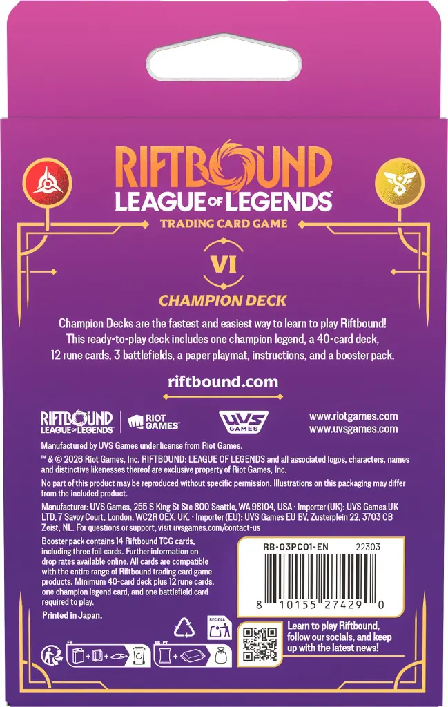 Riftbound: League of Legends - Unleashed Champion Deck (Vi, 3)
