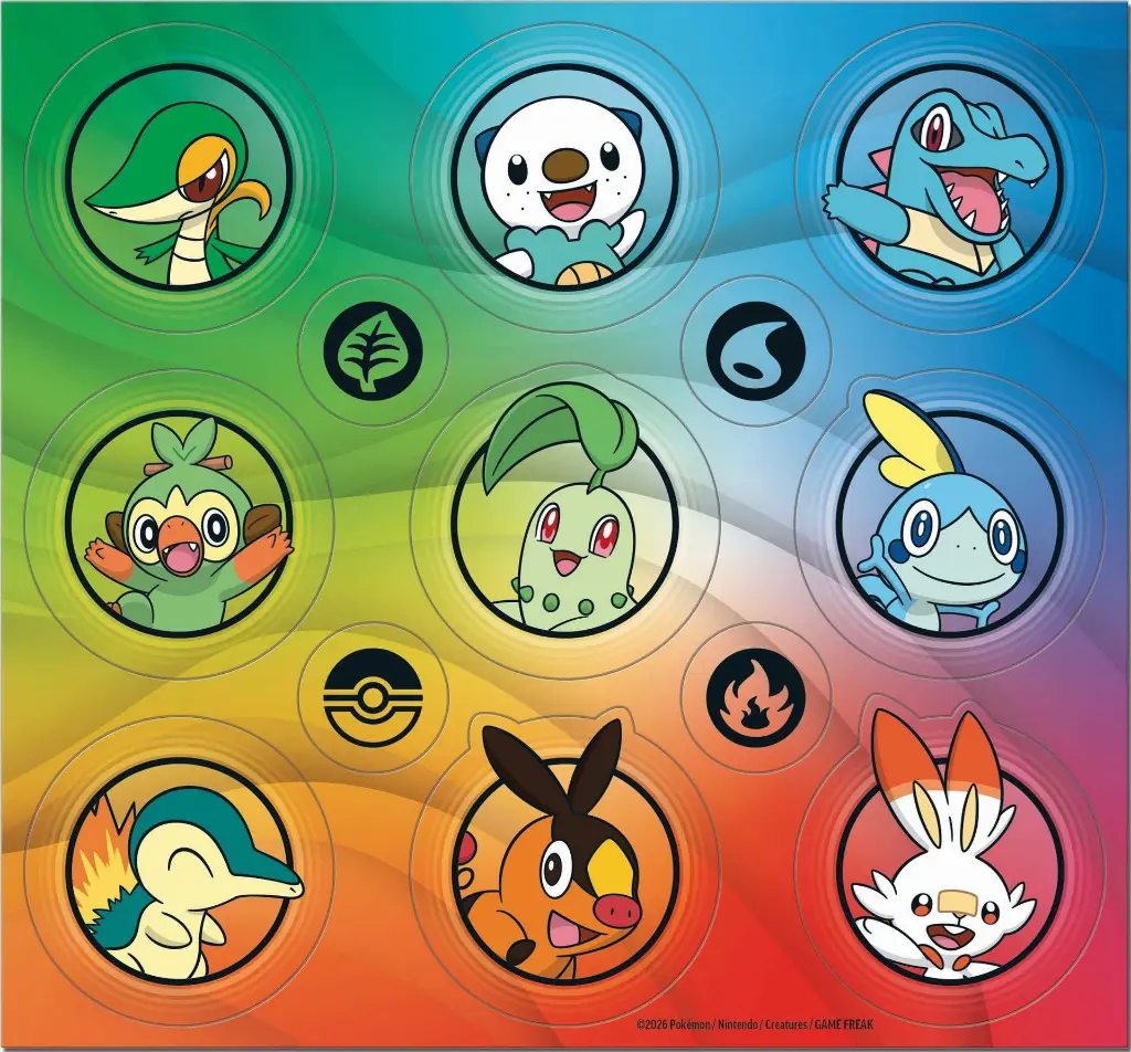Pokémon: First Partner Illustration Collection - Series 2 (Sticker Sheet)