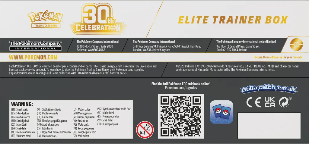 Pokémon: 30th Celebration - Elite Trainer Box (3)