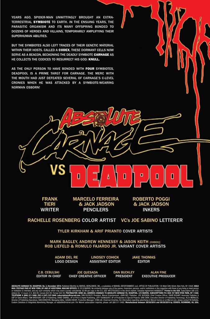 Absolute Carnage vs. Deadpool #3 of 3 (Liefeld Connecting Variant)
