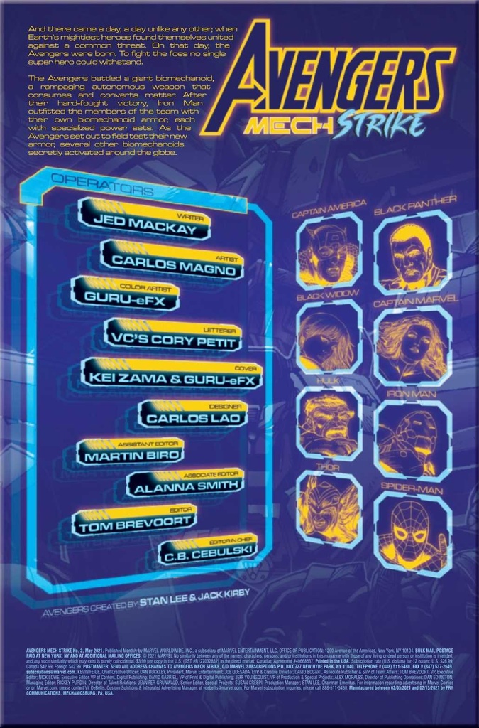 Avengers Mech Strike #2 of 5 (Jarold Sng Variant)