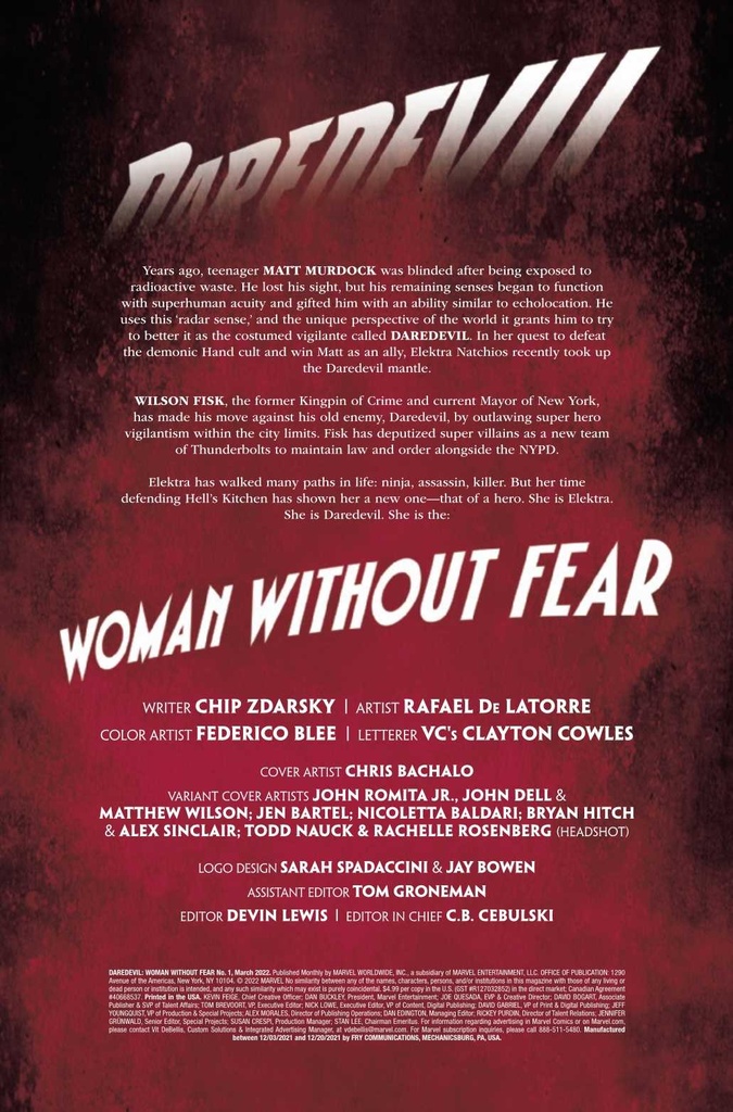 DAREDEVIL WOMAN WITHOUT FEAR #1 (OF 3)