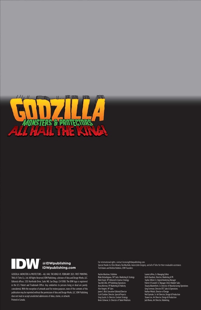 GODZILLA MONSTERS & PROTECTORS ALL HAIL KING #5 CVR B BELL