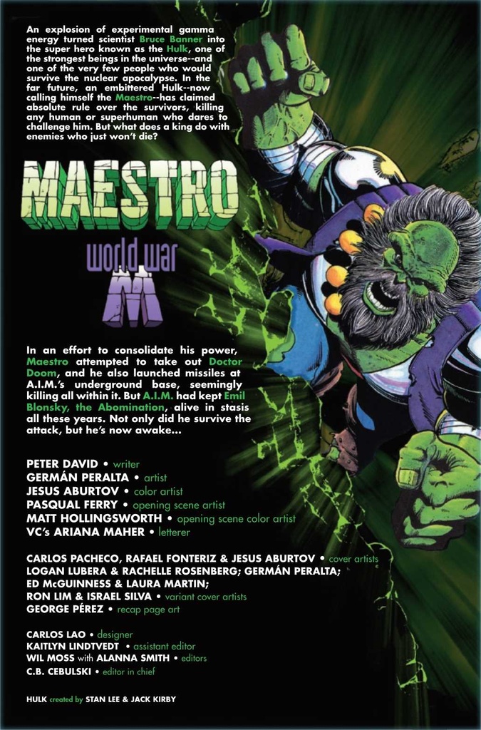 MAESTRO WORLD WAR M #1 (OF 5) PERALTA DESIGN VAR