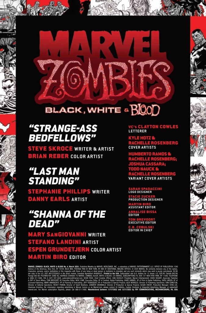 MARVEL ZOMBIES BLACK WHITE BLOOD #4