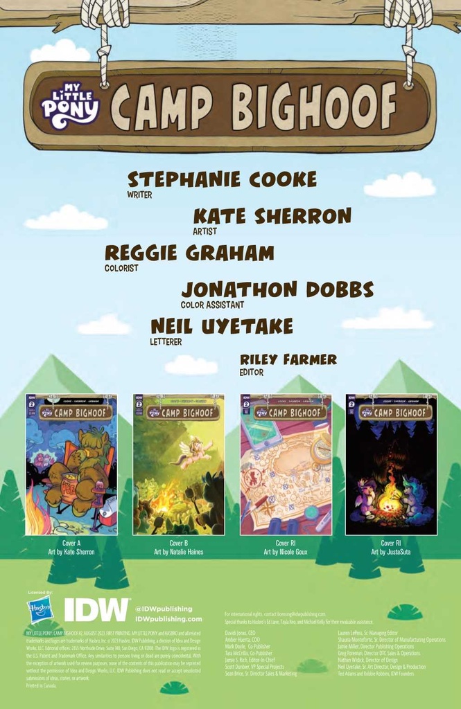 MY LITTLE PONY CAMP BIGHOOF #2 CVR A SHERRON