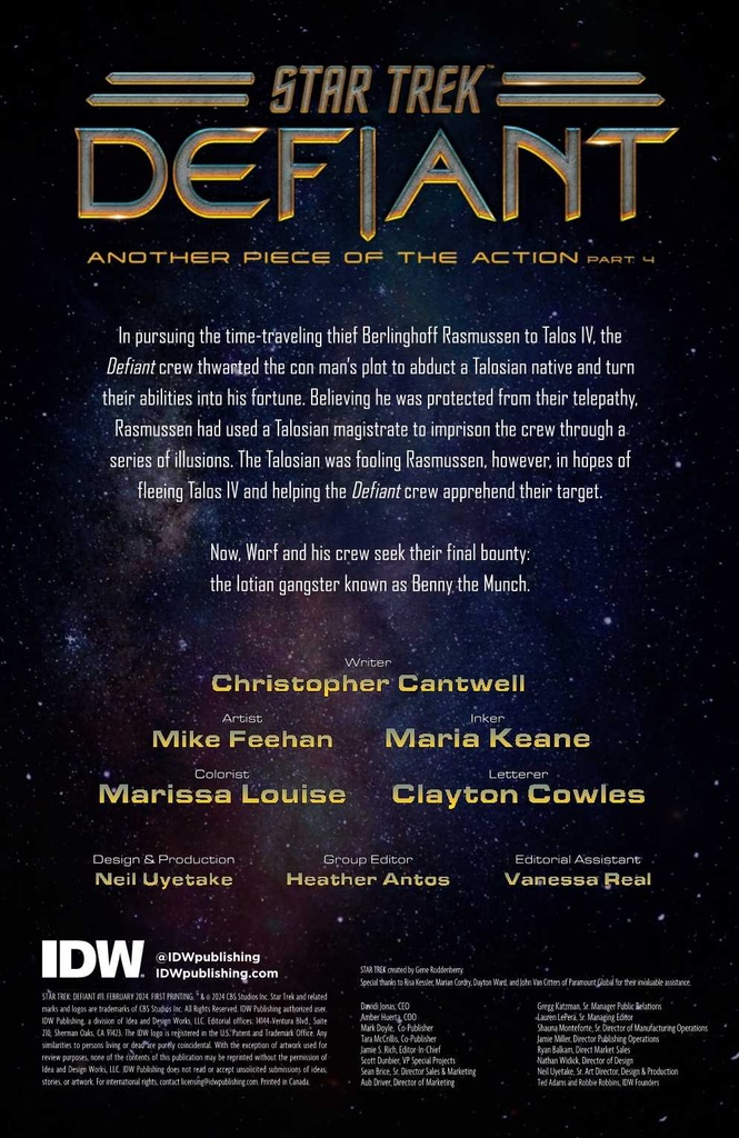 STAR TREK DEFIANT #11 CVR B UNZUETA