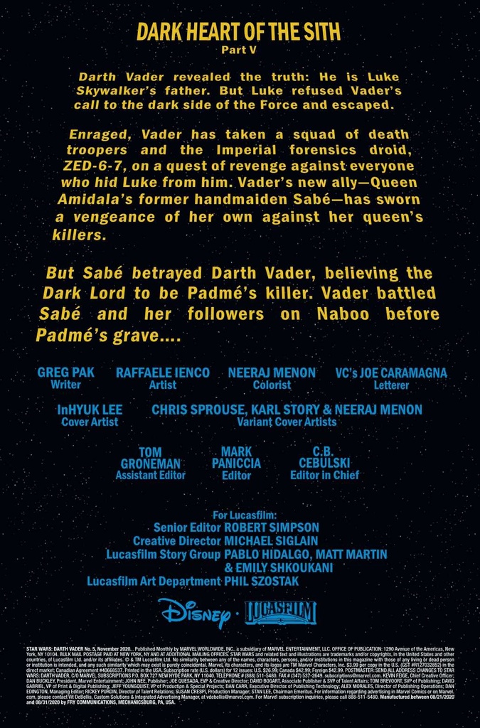 Star Wars: Darth Vader #5 (Sprouse Empire Strikes Back Variant)