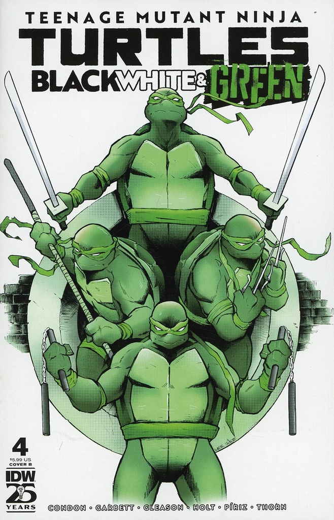 Teenage Mutant Ninja Turtles: Black, White, & Green #4 (Cover B Lee Garbett)
