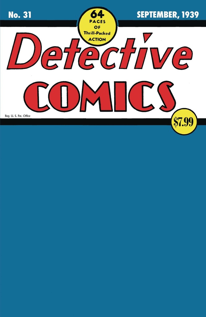 Detective Comics #31 (Facsimile Edition Cover C Blank Card Stock Variant)