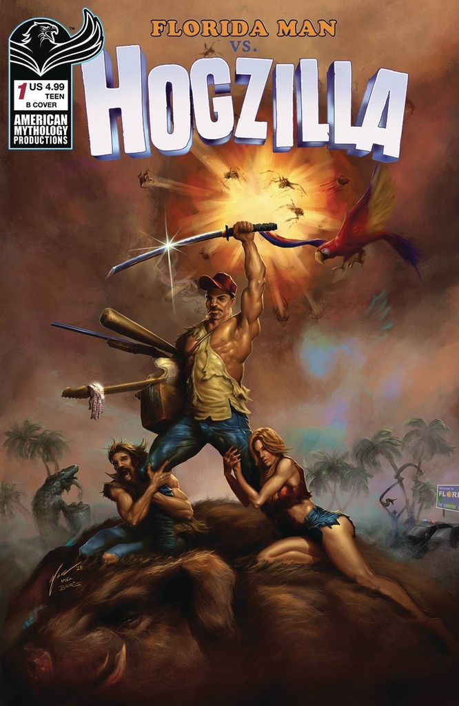 Florida Man vs. Hogzilla #1 (Cover B Rogue Monori Homage Variant)