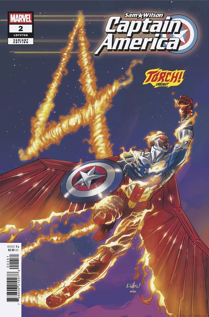 Sam Wilson: Captain America #2 of 5 (David Messina Torch Variant)