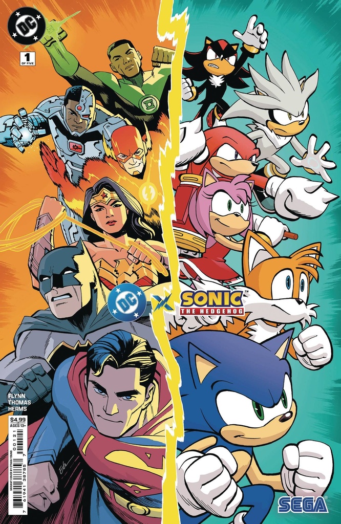 DC x Sonic the Hedgehog #1 of 5 (Cover B Ethan Young Card Stock Variant)