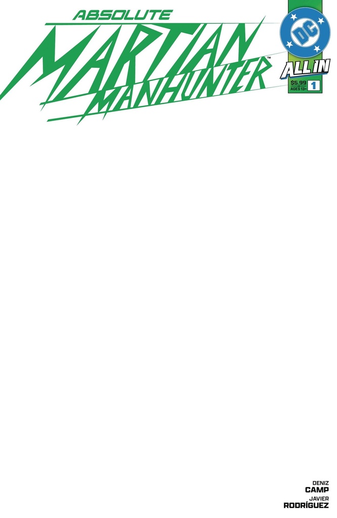 Absolute Martian Manhunter #1 of 12 (Cover H Blank Card Stock Variant)