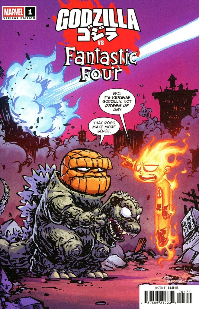 Godzilla vs. Fantastic Four #1 (Skottie Young Variant)