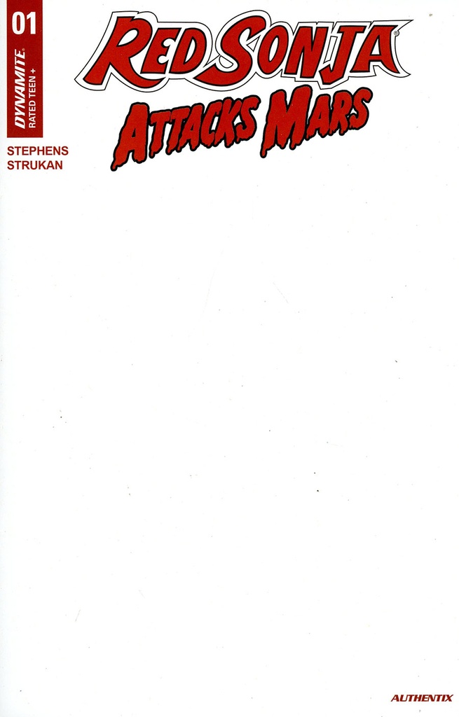 Red Sonja Attacks Mars #1 (Cover D Blank Authentix Variant)