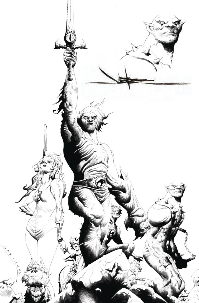 Thundercats #1 (Dynamite Exclusive Line Art Virgin Variant Signed & Remarqued by Jae Lee)