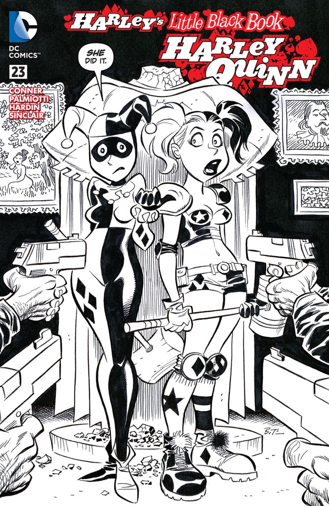 Harley Quinn #23 (Harley's Little Black Book B&W Unbagged Variant)