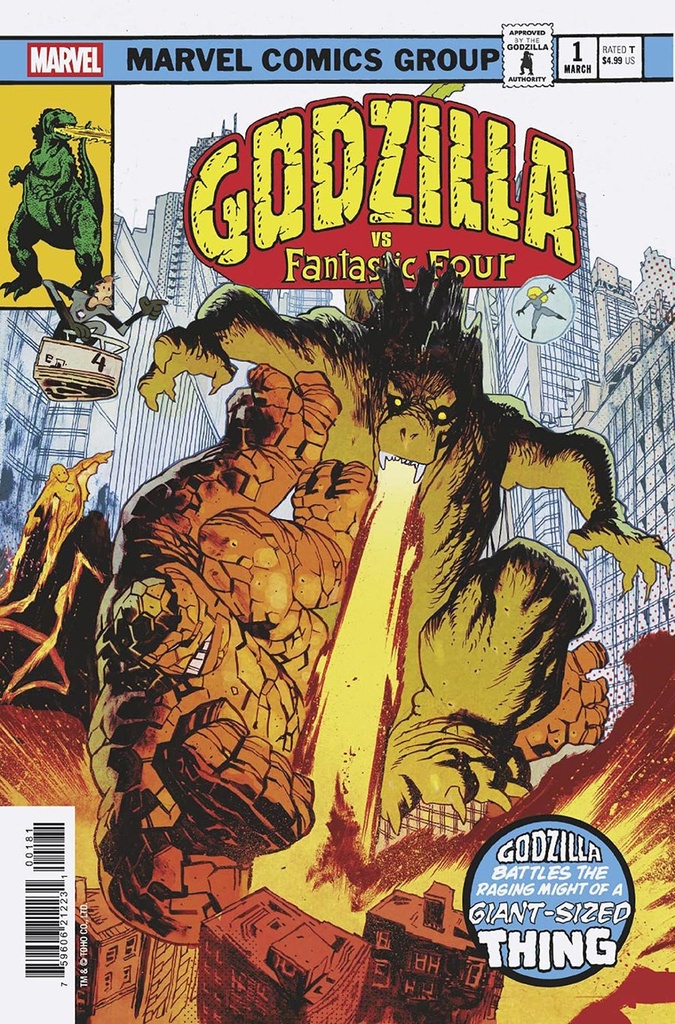 Godzilla vs. Fantastic Four #1 (James Harren Godzilla Homage Variant)