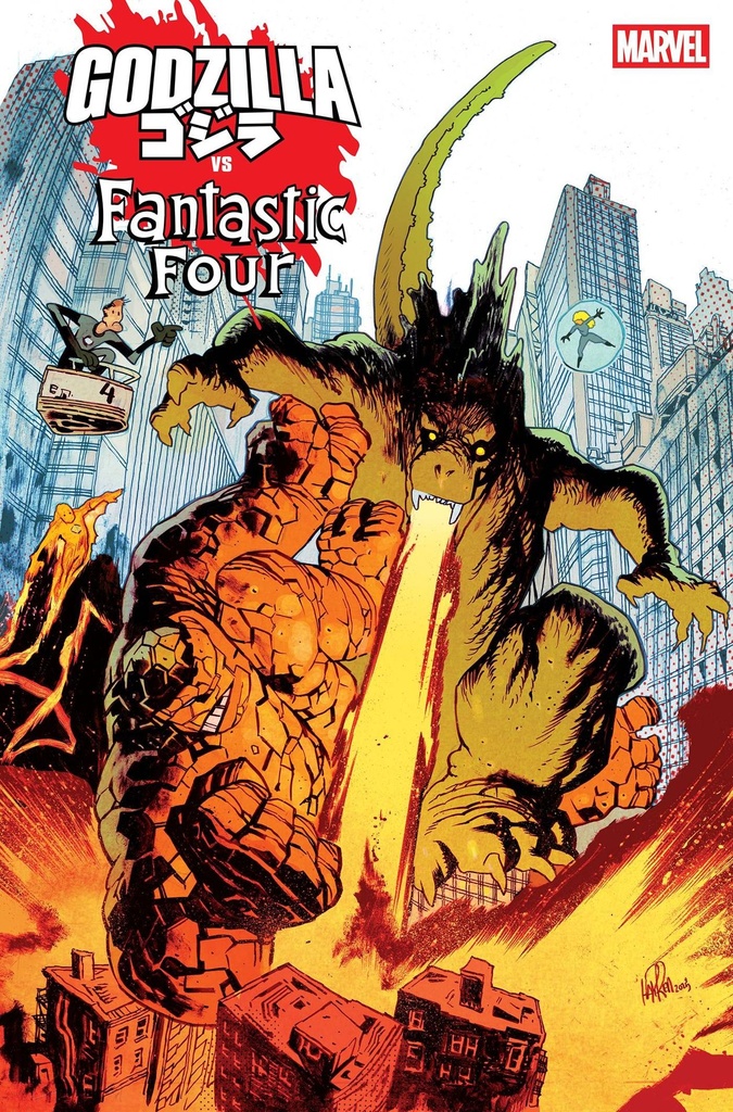 Godzilla vs. Fantastic Four #1 (James Harren Godzilla Homage Variant)
