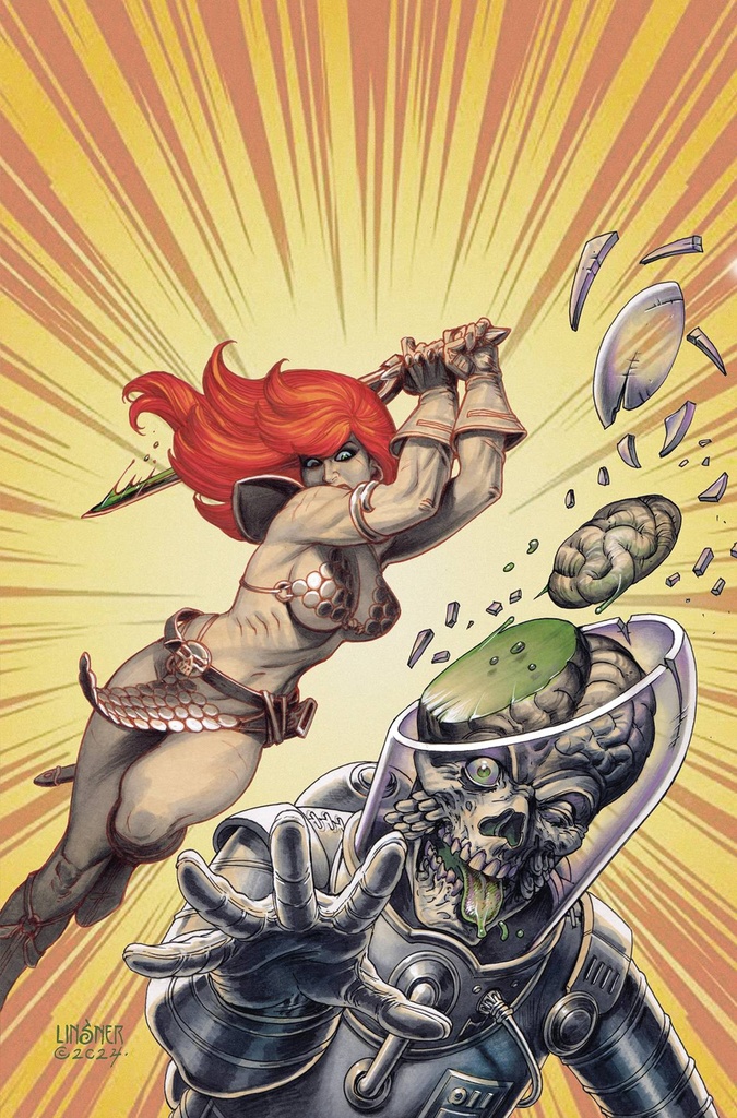 Red Sonja Attacks Mars #2 (Cover D Joseph Michael Linsner Limited Virgin Variant)