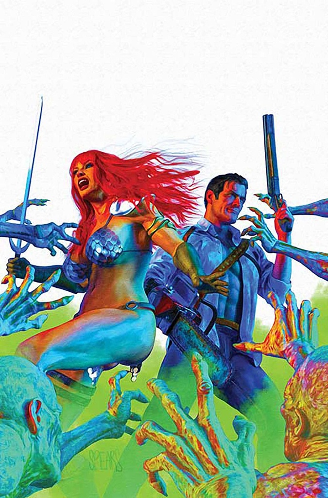 Red Sonja vs. The Army of Darkness #1 (Cover T Mark Spears White Background Foil Virgin Variant)