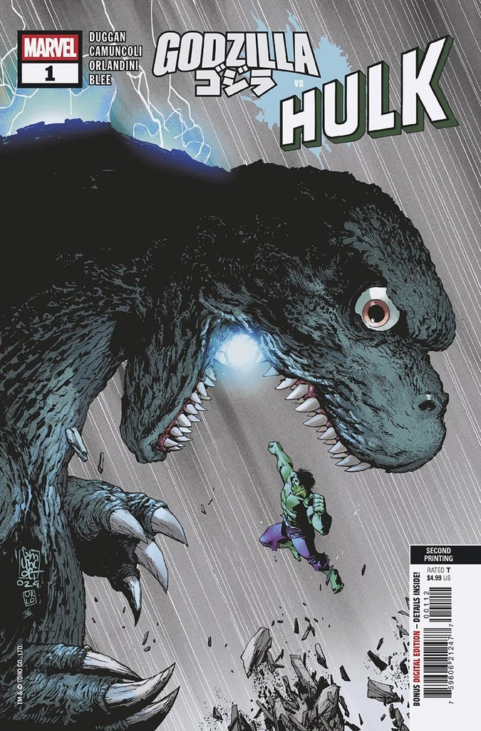 Godzilla vs. Hulk #1 (Cover L 2nd Printing Giuseppe Camuncoli Variant)