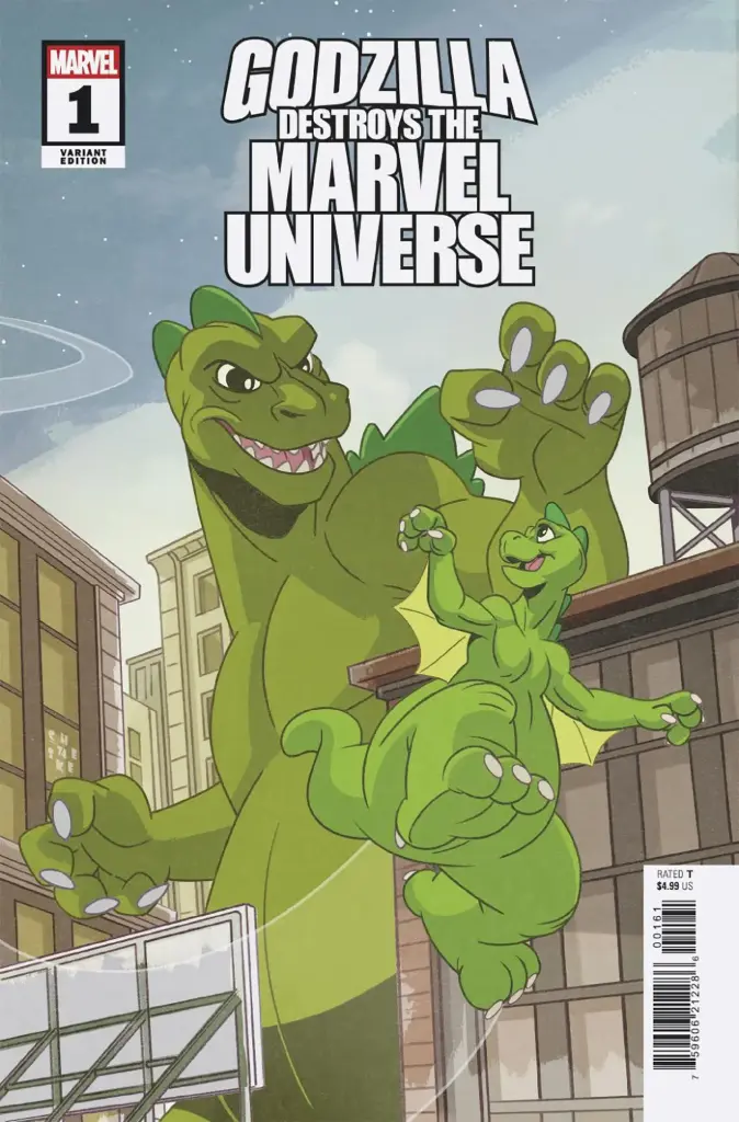 Godzilla Destroys the Marvel Universe #1 (Sean Galloway Animation Variant)