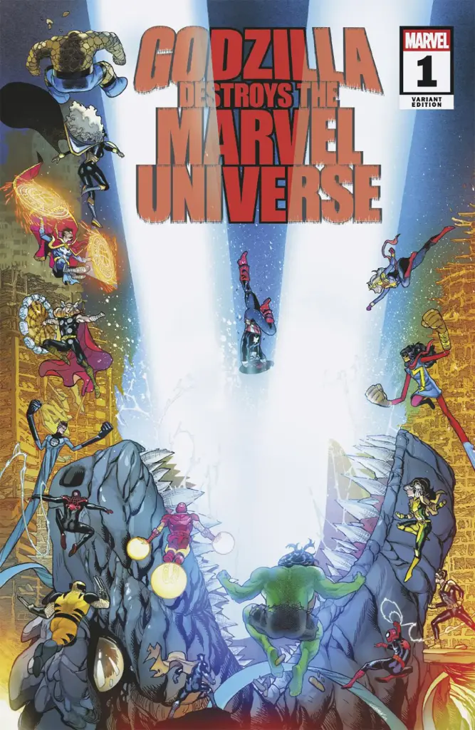 Godzilla Destroys the Marvel Universe #1 (Javier Garron Variant)